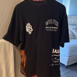 Darc Sport Black Graphic Tee with White and Orange Accents